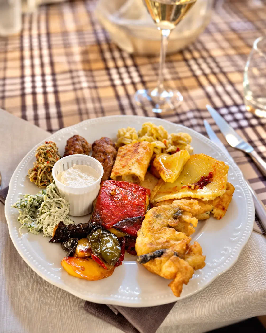 Teller mit kalabrischen Spezialitäten bei Vinitaly and the City in Sibari